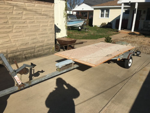 New plywood on the laser trailer!