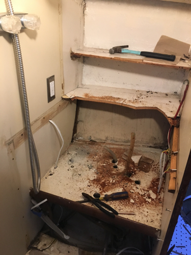 Head Sink Locker Mid-Demolition